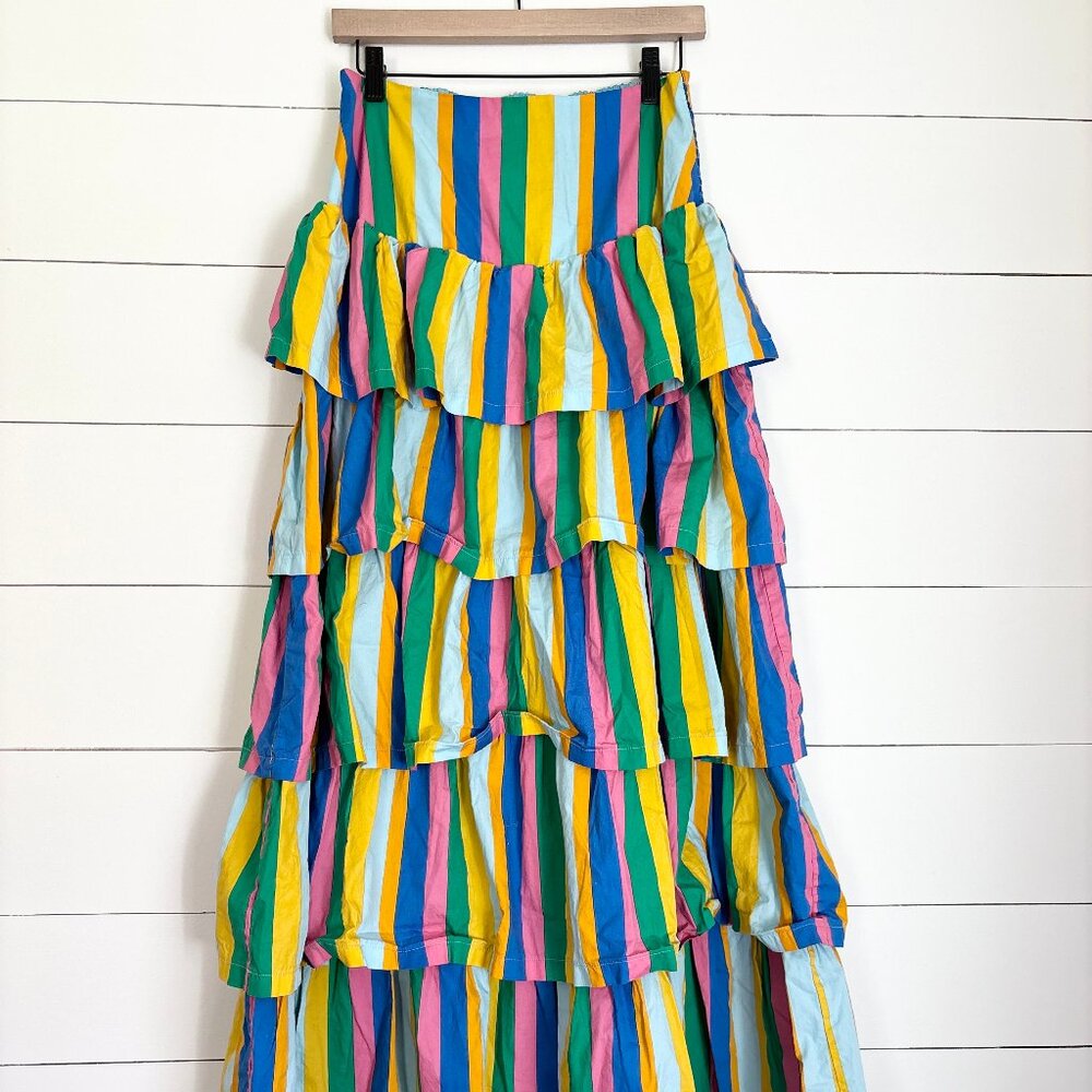 Sugarlips multi color striped skirt with tiered layers
